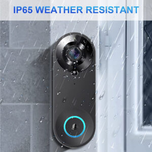 GloboStar® 86075 Επαναφορτιζόμενη Ψηφιακή Έξυπνη Camera Εξώπορτας 1080P WiFi 166° Μοιρών – 2500mAh – Νυχτερινή Όραση με LED IR – Ανιχνευτή Κίνησης – Κουδούνι – Διπλή Κατέυθυνση Ομιλίας – Μαύρο