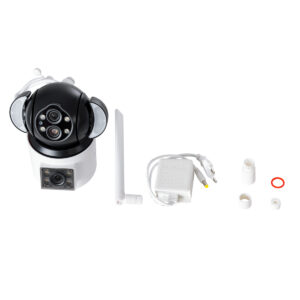 GloboStar® 86076 Επιτοίχια Κάμερα Πρίζας WiFi HD 1080P 350° Διπλή Κατέυθυνση Ομιλίας & Ανιχνευτή Κίνησης – Απομακρυσμένος Έλεγχος – Αδιάβροχη IP65 – Λευκό Μαύρο – Μ15 x Π14.5 x Y15cm – 2 Χρόνια Εγγύηση