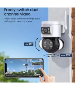 GloboStar® 86076 Επιτοίχια Κάμερα Πρίζας WiFi HD 1080P 350° Διπλή Κατέυθυνση Ομιλίας & Ανιχνευτή Κίνησης – Απομακρυσμένος Έλεγχος – Αδιάβροχη IP65 – Λευκό Μαύρο – Μ15 x Π14.5 x Y15cm – 2 Χρόνια Εγγύηση