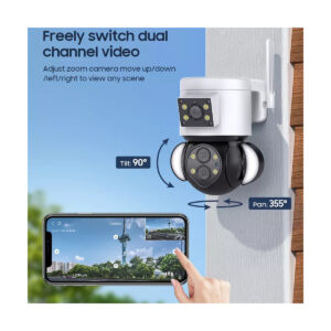 GloboStar® 86076 Επιτοίχια Κάμερα Πρίζας WiFi HD 1080P 350° Διπλή Κατέυθυνση Ομιλίας & Ανιχνευτή Κίνησης – Απομακρυσμένος Έλεγχος – Αδιάβροχη IP65 – Λευκό Μαύρο – Μ15 x Π14.5 x Y15cm – 2 Χρόνια Εγγύηση