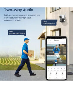 GloboStar® 86076 Επιτοίχια Κάμερα Πρίζας WiFi HD 1080P 350° Διπλή Κατέυθυνση Ομιλίας & Ανιχνευτή Κίνησης – Απομακρυσμένος Έλεγχος – Αδιάβροχη IP65 – Λευκό Μαύρο – Μ15 x Π14.5 x Y15cm – 2 Χρόνια Εγγύηση