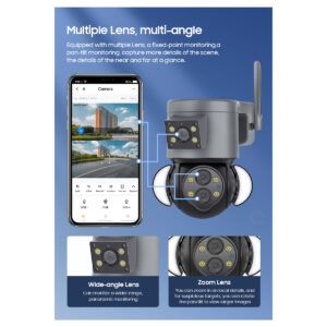 GloboStar® 86077 Επιτοίχια Κάμερα Πρίζας WiFi HD 1080P 350° Διπλή Κατέυθυνση Ομιλίας & Ανιχνευτή Κίνησης – Απομακρυσμένος Έλεγχος – Αδιάβροχη IP65 – Γρι Μαύρο – Μ15 x Π14.5 x Y15cm – 2 Χρόνια Εγγύηση