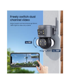 GloboStar® 86077 Επιτοίχια Κάμερα Πρίζας WiFi HD 1080P 350° Διπλή Κατέυθυνση Ομιλίας & Ανιχνευτή Κίνησης – Απομακρυσμένος Έλεγχος – Αδιάβροχη IP65 – Γρι Μαύρο – Μ15 x Π14.5 x Y15cm – 2 Χρόνια Εγγύηση