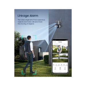 GloboStar® 86077 Επιτοίχια Κάμερα Πρίζας WiFi HD 1080P 350° Διπλή Κατέυθυνση Ομιλίας & Ανιχνευτή Κίνησης – Απομακρυσμένος Έλεγχος – Αδιάβροχη IP65 – Γρι Μαύρο – Μ15 x Π14.5 x Y15cm – 2 Χρόνια Εγγύηση