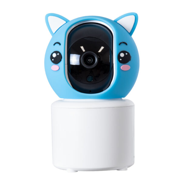 GloboStar® 86079 Επιτραπέζια Κάμερα WiFi HD 1080P 350° Διπλή Κατέυθυνση Ομιλίας & Ανιχνευτή Κίνησης – Απομακρυσμένος Έλεγχος Body Auto Tracking IP20 – Γαλάζιο Λευκό – Φ8 x Υ13cm – 2 Χρόνια Εγγύηση