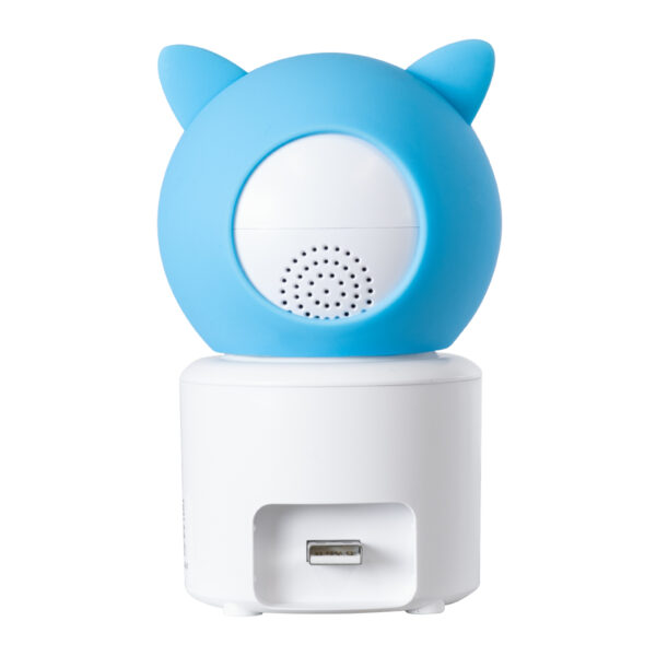 GloboStar® 86079 Επιτραπέζια Κάμερα WiFi HD 1080P 350° Διπλή Κατέυθυνση Ομιλίας & Ανιχνευτή Κίνησης – Απομακρυσμένος Έλεγχος Body Auto Tracking IP20 – Γαλάζιο Λευκό – Φ8 x Υ13cm – 2 Χρόνια Εγγύηση