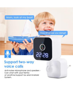 GloboStar® 86082 Επιτοίχια Κάμερα Πρίζας WiFi HD 1080P 350° Διπλή Κατέυθυνση Ομιλίας & Ανιχνευτή Κίνησης – Απομακρυσμένος Έλεγχος IP20 – Μαύρο – Μ6 x Π5.5 x Υ16cm – 2 Χρόνια Εγγύηση