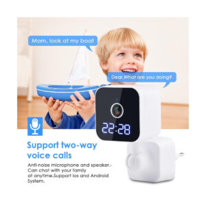 GloboStar® 86082 Επιτοίχια Κάμερα Πρίζας WiFi HD 1080P 350° Διπλή Κατέυθυνση Ομιλίας & Ανιχνευτή Κίνησης – Απομακρυσμένος Έλεγχος IP20 – Μαύρο – Μ6 x Π5.5 x Υ16cm – 2 Χρόνια Εγγύηση