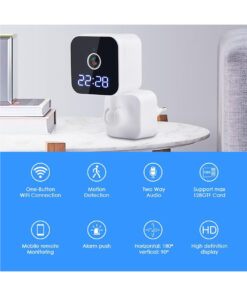 GloboStar® 86082 Επιτοίχια Κάμερα Πρίζας WiFi HD 1080P 350° Διπλή Κατέυθυνση Ομιλίας & Ανιχνευτή Κίνησης – Απομακρυσμένος Έλεγχος IP20 – Μαύρο – Μ6 x Π5.5 x Υ16cm – 2 Χρόνια Εγγύηση