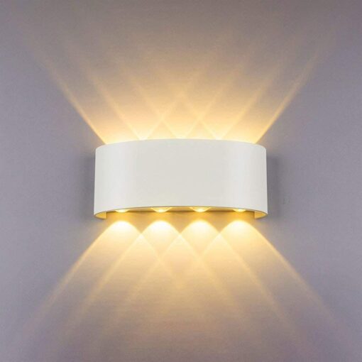 LED Φωτιστικό Τοίχου Up-Down Λευκό 8W V-TAC 150° 800lm IP54 Φυσικό 4000K – 8618