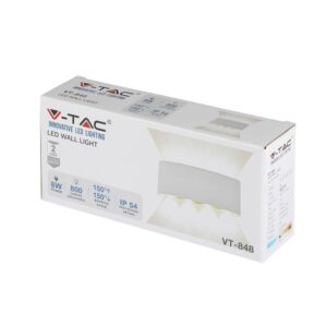LED Φωτιστικό Τοίχου Up-Down Λευκό 8W V-TAC 150° 800lm IP54 Φυσικό 4000K – 8618