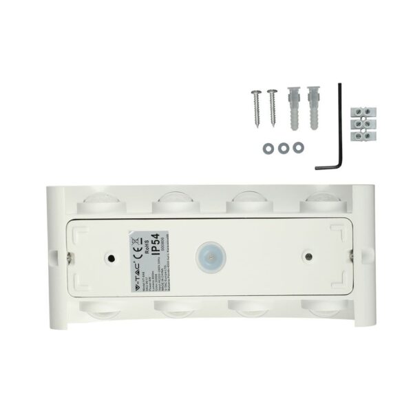 LED Φωτιστικό Τοίχου Up-Down Λευκό 8W V-TAC 150° 800lm IP54 Φυσικό 4000K – 8618