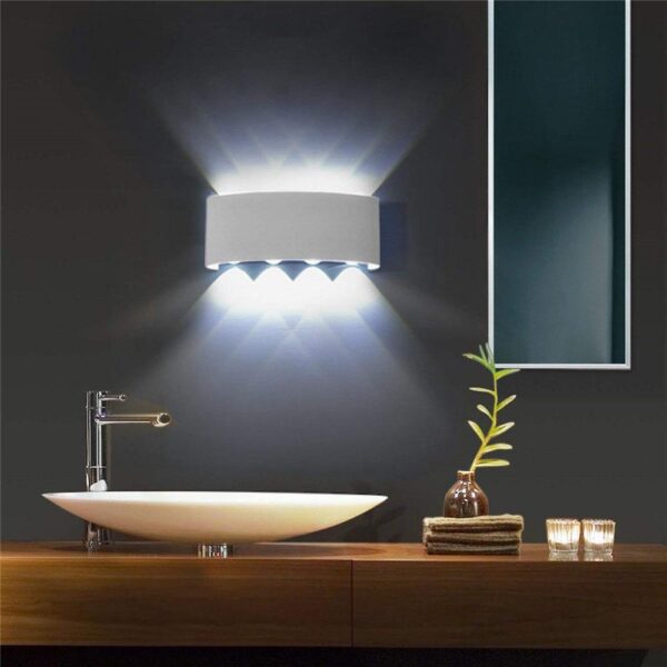LED Φωτιστικό Τοίχου Up-Down Λευκό 8W V-TAC 150° 800lm IP54 Φυσικό 4000K – 8618