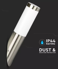 Εξωτερικό επιτοίχιο φωτιστικό Ε27, με διαγώνια κλίση και σώμα από ανοξείδωτο ατσάλι V-TAC – 8623