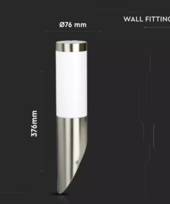 Εξωτερικό επιτοίχιο φωτιστικό Ε27, με διαγώνια κλίση και σώμα από ανοξείδωτο ατσάλι V-TAC – 8623