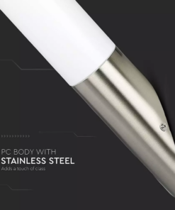 Εξωτερικό επιτοίχιο φωτιστικό Ε27, με διαγώνια κλίση και σώμα από ανοξείδωτο ατσάλι V-TAC – 8623