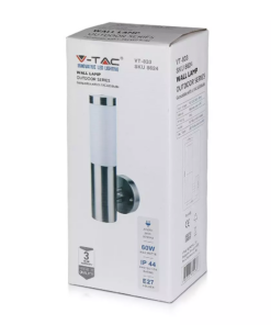 Εξωτερικό επιτοίχιο φωτιστικό Ε27, σώμα ανοξείδωτο ατσάλι V-TAC – 8624