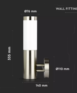 Εξωτερικό επιτοίχιο φωτιστικό Ε27, σώμα ανοξείδωτο ατσάλι V-TAC – 8624