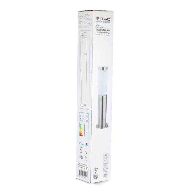 Επιδαπέδιο φωτιστικό κήπου E27 IP44 Stainless + PC με Satin Nickel σώμα 80cm V-TAC – 8625