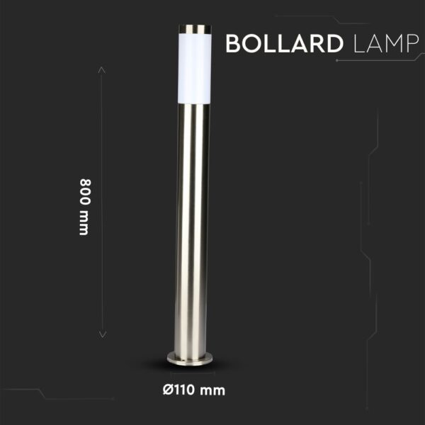 Επιδαπέδιο φωτιστικό κήπου E27 IP44 Stainless + PC με Satin Nickel σώμα 80cm V-TAC – 8625