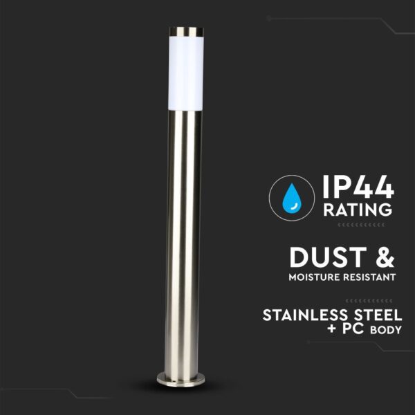 Επιδαπέδιο φωτιστικό κήπου E27 IP44 Stainless + PC με Satin Nickel σώμα 80cm V-TAC – 8625