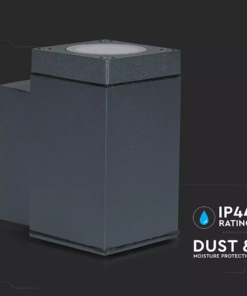 LED επιτοίχιο φωτιστικό GU10, τετράγωνο γκρί σώμα (Downlight) V-TAC – 8626