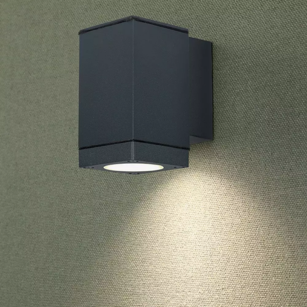 LED επιτοίχιο φωτιστικό GU10, τετράγωνο γκρί σώμα (Downlight) V-TAC – 8626