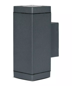 LED επιτοίχιο φωτιστικό GU10, τετράγωνο γκρί σώμα (Up & Down) V-TAC – 8627