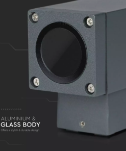 LED επιτοίχιο φωτιστικό GU10, τετράγωνο γκρί σώμα (Up & Down) V-TAC – 8627