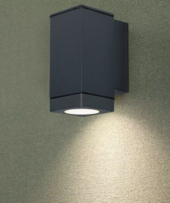 LED επιτοίχιο φωτιστικό GU10, τετράγωνο γκρί σώμα (Up & Down) V-TAC – 8627