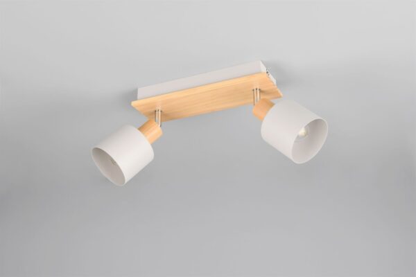 Πολύφωτο Οροφής SHANTI Σποτ 2xE14 Γκρι και Ξύλο Trio Lighting – 862700276