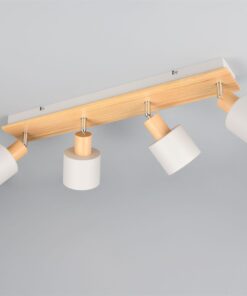 Πολύφωτο Οροφής SHANTI Σποτ 4xE14 Γκρι και Ξύλο Trio Lighting – 862700476