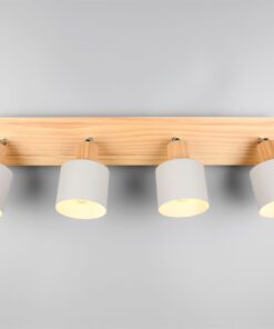 Πολύφωτο Οροφής SHANTI Σποτ 4xE14 Γκρι και Ξύλο Trio Lighting – 862700476