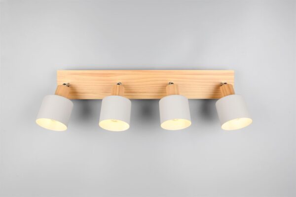 Πολύφωτο Οροφής SHANTI Σποτ 4xE14 Γκρι και Ξύλο Trio Lighting – 862700476