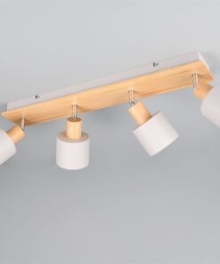 Πολύφωτο Οροφής SHANTI Σποτ 4xE14 Γκρι και Ξύλο Trio Lighting – 862700476