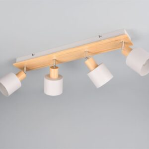 Πολύφωτο Οροφής SHANTI Σποτ 4xE14 Γκρι και Ξύλο Trio Lighting – 862700476
