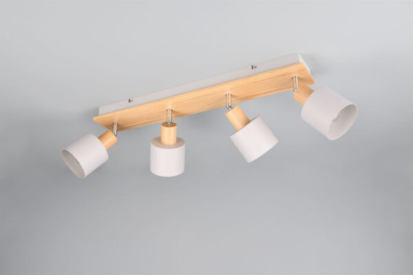 Πολύφωτο Οροφής SHANTI Σποτ 4xE14 Γκρι και Ξύλο Trio Lighting – 862700476