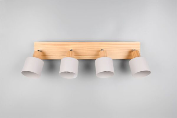 Πολύφωτο Οροφής SHANTI Σποτ 4xE14 Γκρι και Ξύλο Trio Lighting – 862700476