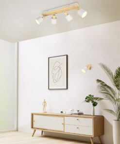 Πολύφωτο Οροφής SHANTI Σποτ 4xE14 Γκρι και Ξύλο Trio Lighting – 862700476