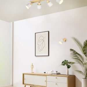Πολύφωτο Οροφής SHANTI Σποτ 4xE14 Γκρι και Ξύλο Trio Lighting – 862700476