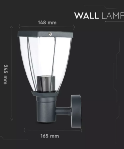 Εξωτερικό επιτοίχιο φωτιστικό Ε27, μαύρο σώμα V-TAC – 8628