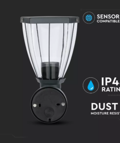 Εξωτερικό επιτοίχιο φωτιστικό Ε27, μαύρο σώμα V-TAC – 8628