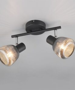 Φωτιστικό Οροφής Σποτ Μαύρο Ματ & Γυαλί TARIFA 2xE14 Trio Lighting – 862800232