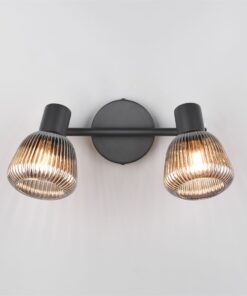 Φωτιστικό Οροφής Σποτ Μαύρο Ματ & Γυαλί TARIFA 2xE14 Trio Lighting – 862800232