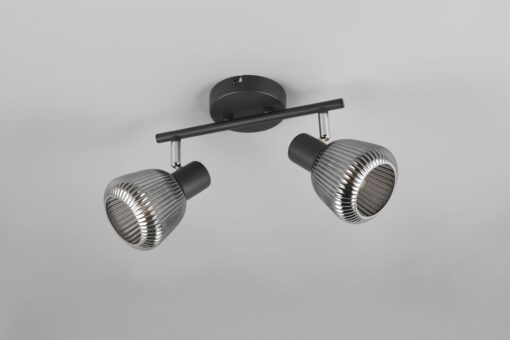 Φωτιστικό Οροφής Σποτ Μαύρο Ματ & Γυαλί TARIFA 2xE14 Trio Lighting – 862800232