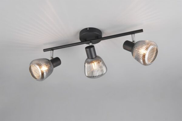 Φωτιστικό Οροφής Σποτ Μαύρο Ματ & Γυαλί TARIFA 3xE14 Trio Lighting - 862800332