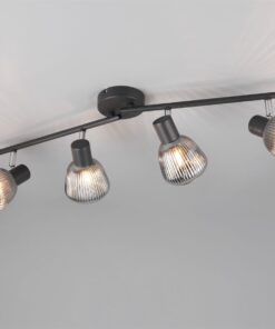 Φωτιστικό Οροφής Σποτ Μαύρο Ματ & Γυαλί TARIFA 4xE14 Trio Lighting – 862800432