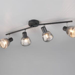 Φωτιστικό Οροφής Σποτ Μαύρο Ματ & Γυαλί TARIFA 4xE14 Trio Lighting – 862800432