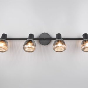 Φωτιστικό Οροφής Σποτ Μαύρο Ματ & Γυαλί TARIFA 4xE14 Trio Lighting – 862800432