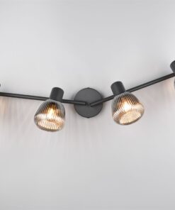Φωτιστικό Οροφής Σποτ Μαύρο Ματ & Γυαλί TARIFA 4xE14 Trio Lighting – 862800432